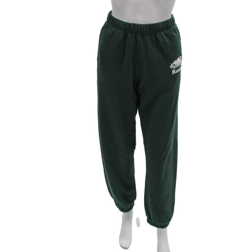 Roots Unisex Adults Sweatpants Green Drawstring Organic Cotton Size XS